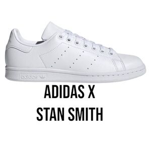 ADIDAS X Stan Smith All White Sneakers | Men’s 10 | Non Marking | Blue Laces